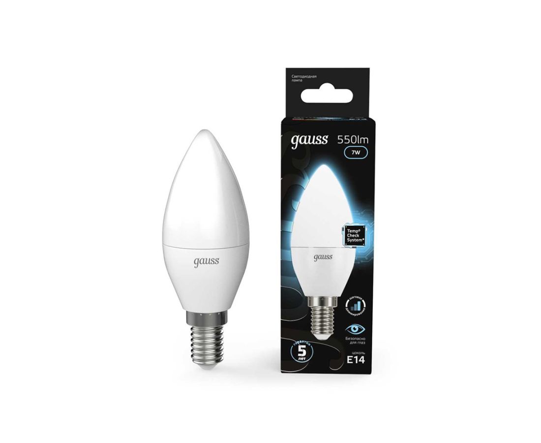 ლედ ნათურა Candle E14 6.5W 4100K gauss - 103101207 — ნათურა და ვაზნა